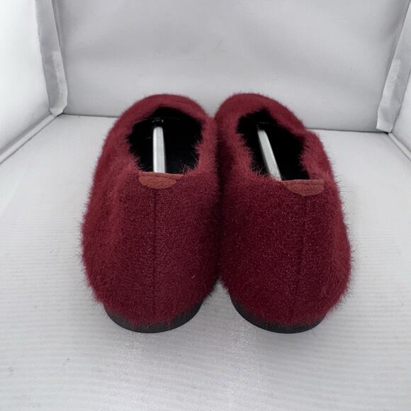 VIVAIA Margot 2.0 Fuzzy Knit Square Toe Flats Burgundy EU 42 US 11 Vegan Eco - Picture 8 of 12